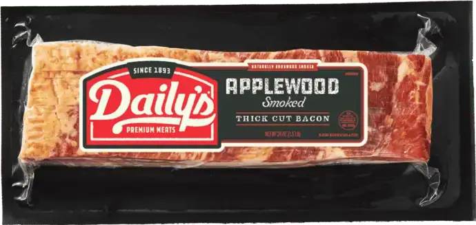 Applewood Smoked Thick Cut Bacon, 24 oz. package | Daily’s® Premium Meats