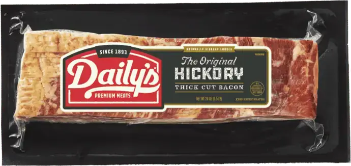 The Original Hickory Thick Cut Bacon, 24 oz. package | Daily’s® Premium Meats